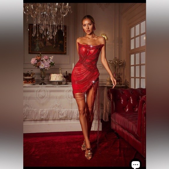 Verona Dresses & Skirts - Elegant Red Off-Shoulder Dress